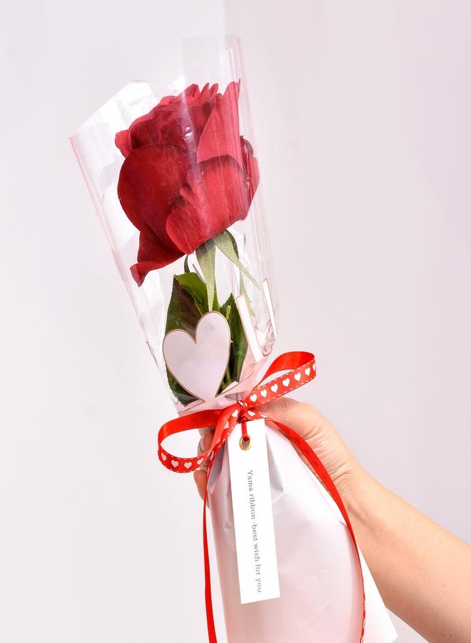 ياما شريط عيد الحب من ياما، لفتان × 10 ياردات، إجمالي 20 ياردة، شريط ساتان على شكل قلب 3/8 بوصة، مثالي لأعمال عيد الحب، وتغليف الهدايا، وباقات الزهور، وربطات شعر الزفاف، أحمر/أبيض - Image 3
